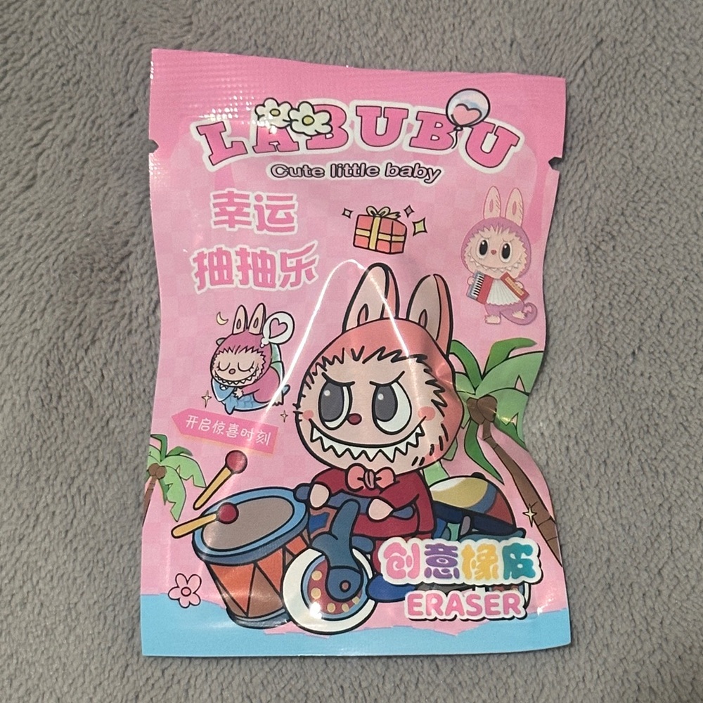 The Monsters LABUBU Cute Little Baby Mystery Eraser - Pink Pack